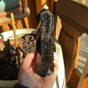 Black Rose Quartz Tower Natural Stone Crystal Decor Gift Crystals
